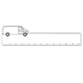 12" Plastic Rectangle Ruler w/ Corner Van